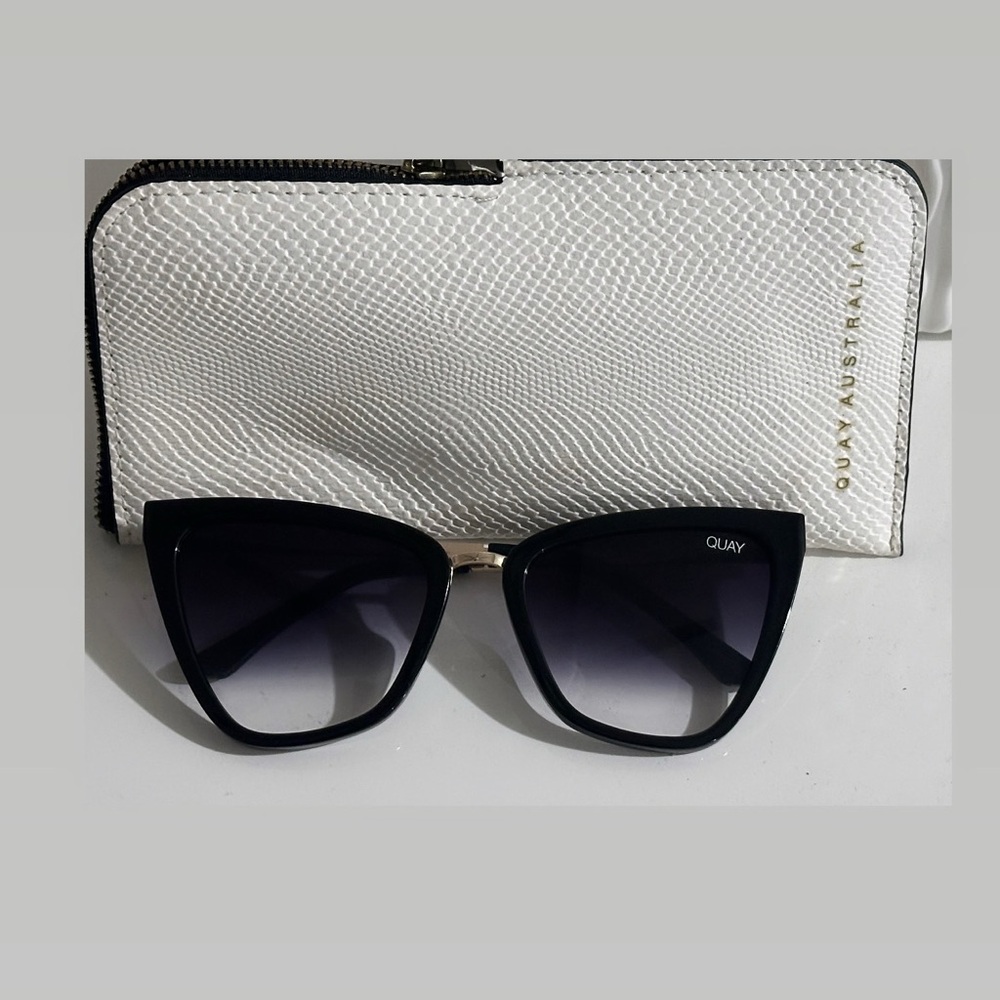 Quay Australia Black Cat-Eye Sunglasses